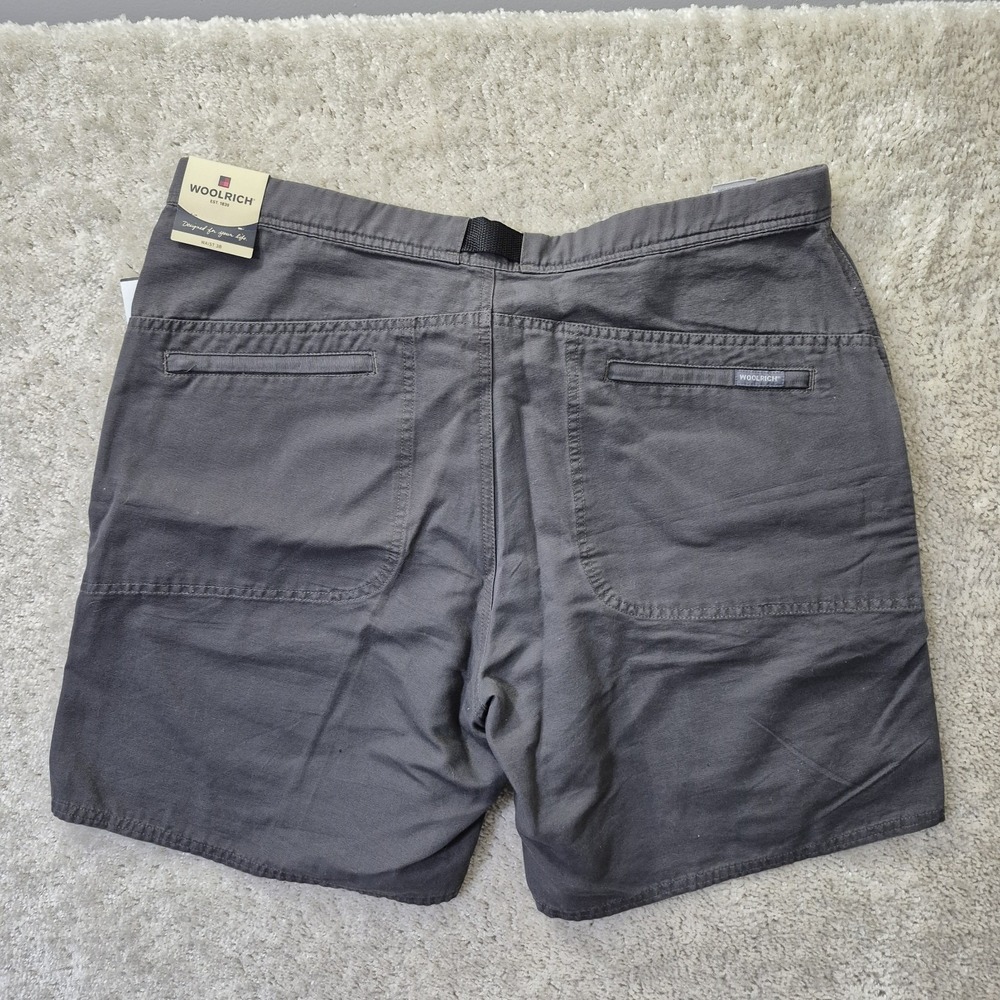Woolrich Mens Little Fork Shorts Actual 37 Gray Belted Cotton Outdoor Pockets - Picture 12 of 13